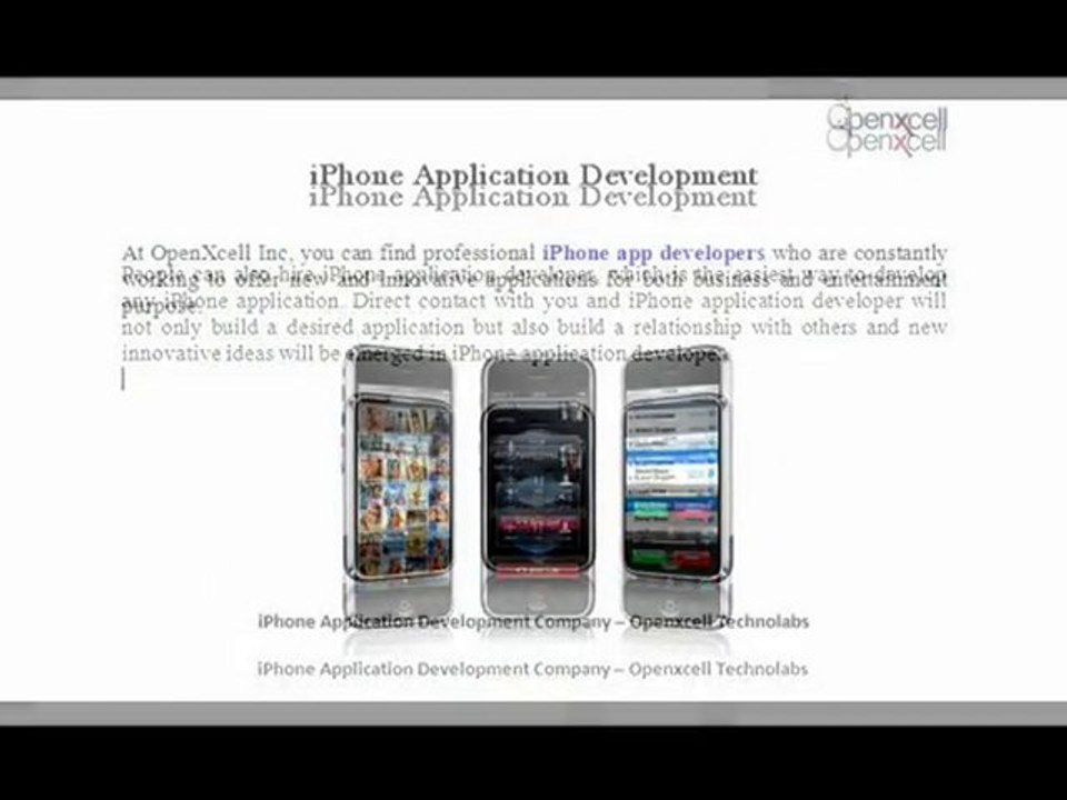 iPhone Application Development: www.openxcell.com