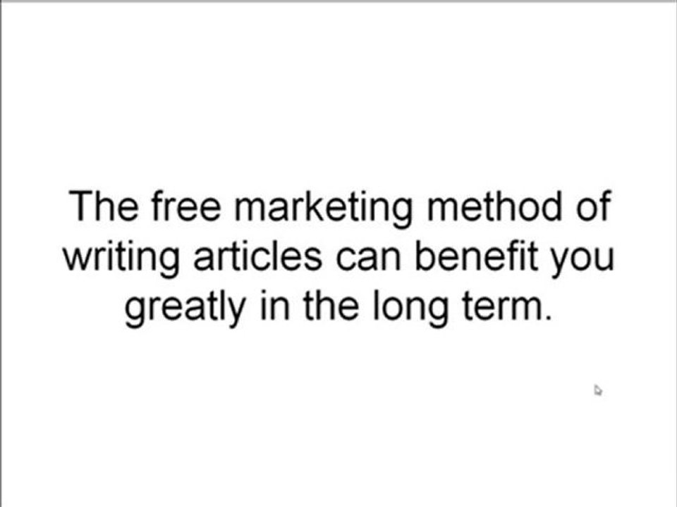 Benefits of Marketing Strategy of Article Marketing