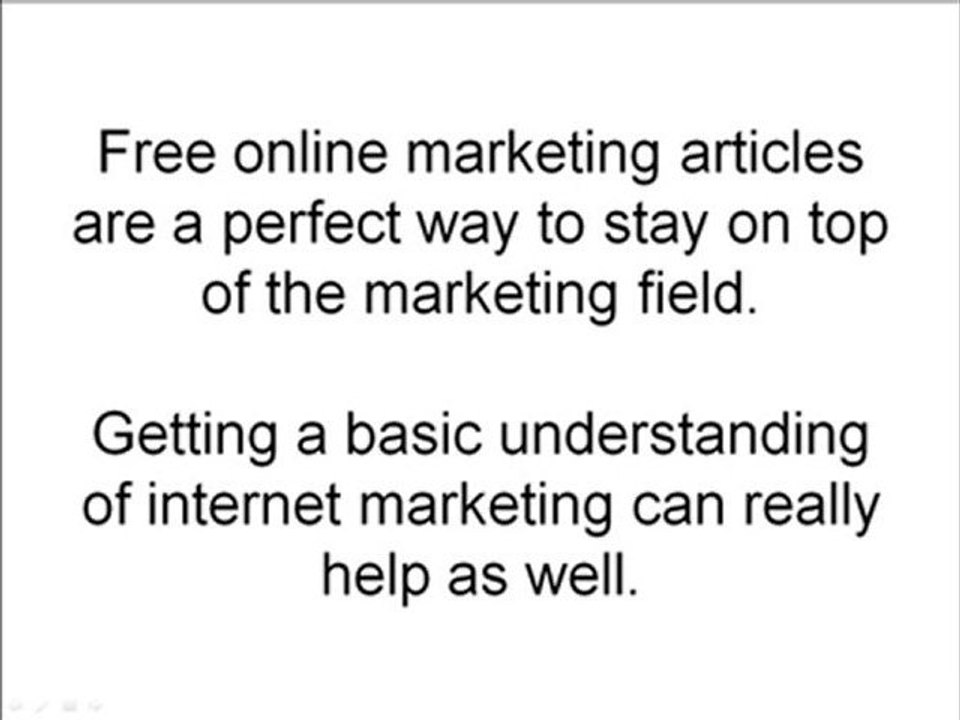 Free Online Marketing Articles – Tips That Work