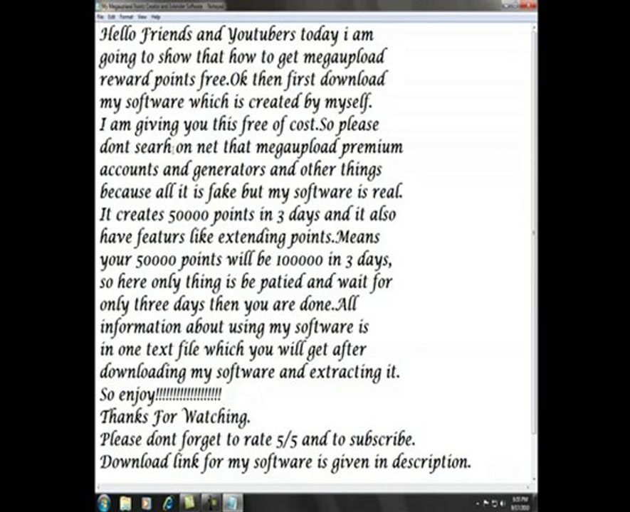 Megaupload Reward Points Creator And Extender.