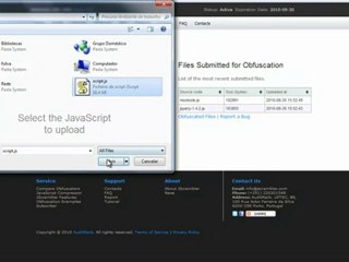 JScrambler: Using the Web UI
