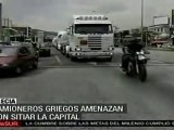 Camioneros griegos amenazan con sitiar capital