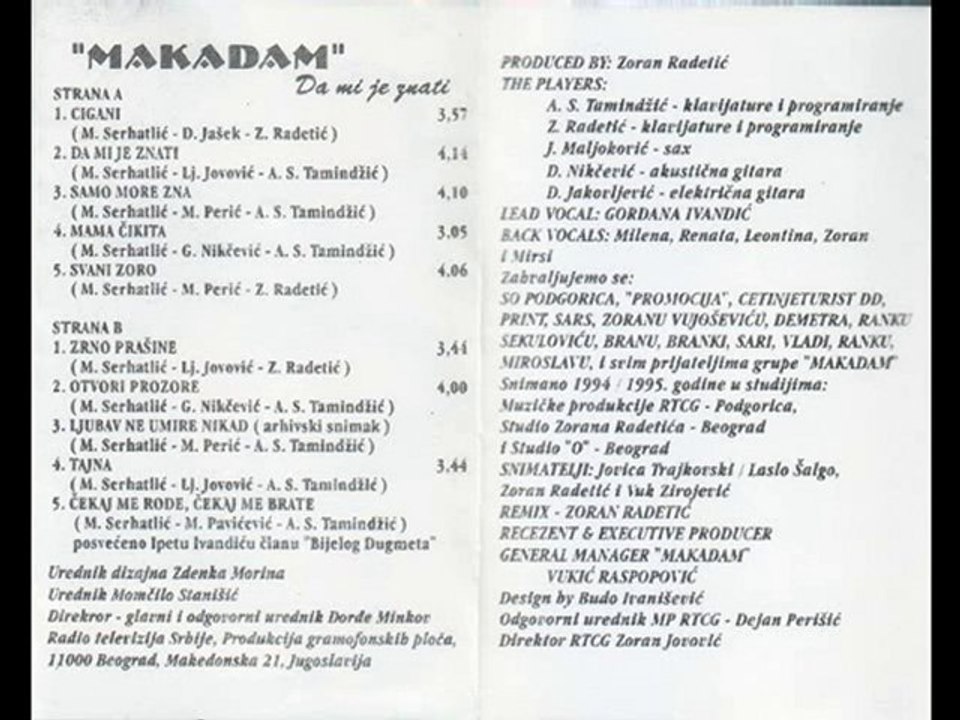 MAKADAM - DA MI JE ZNATI - REMIX (FULL DANCE VERSION)