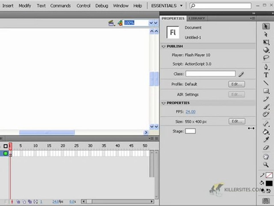 Flash CS4 Looking At The Interface