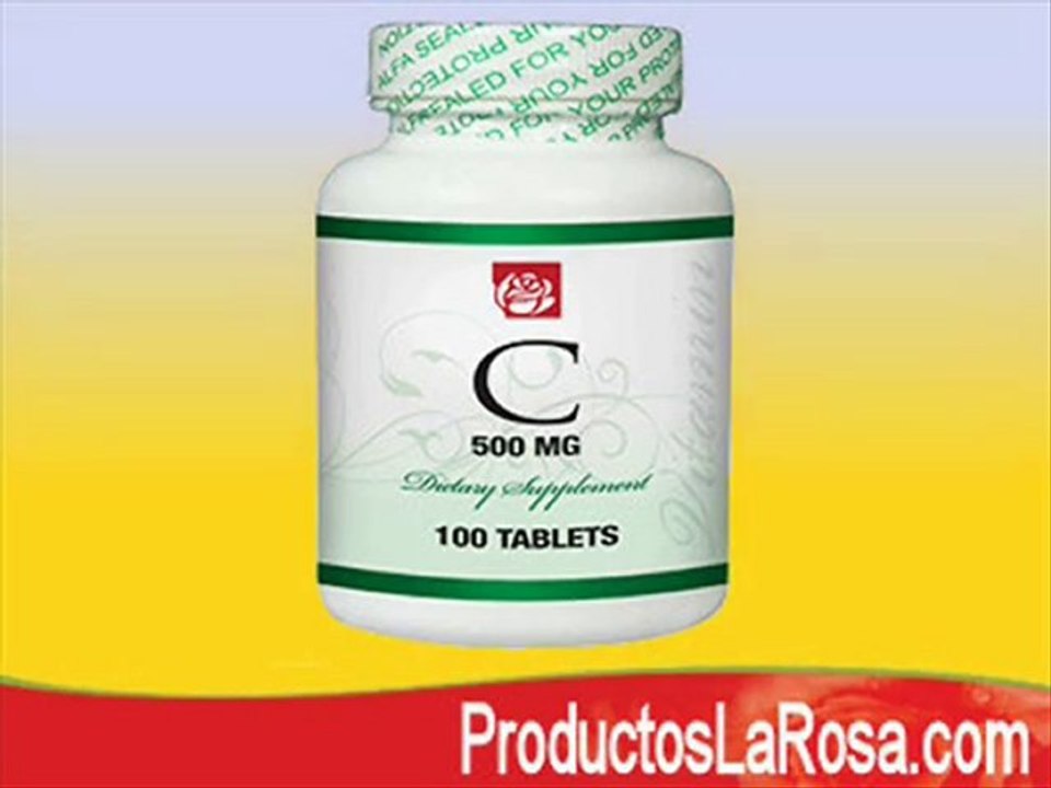 Productos, capsulas, pastillas con Vitamina C