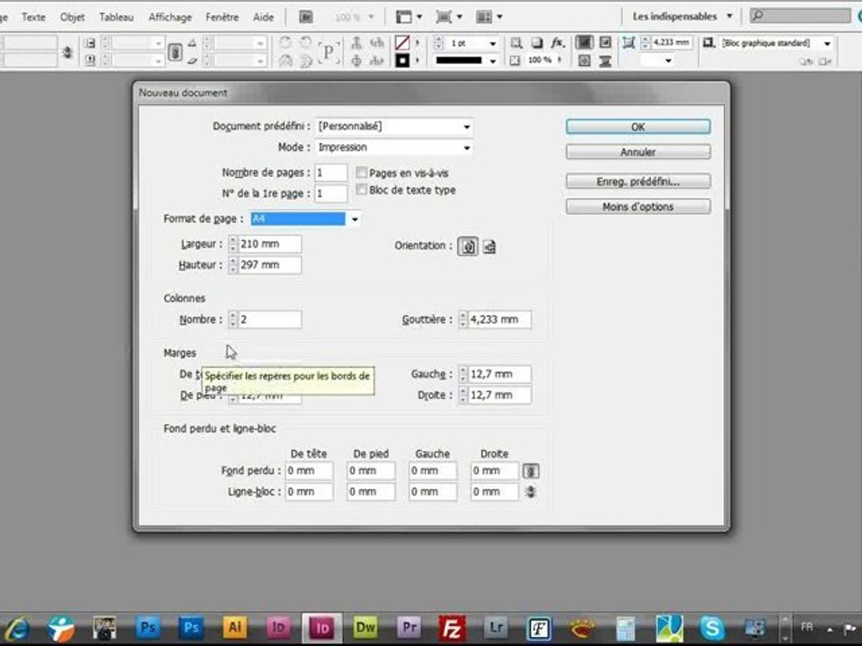 Tutoriel Indesign CS5 : Création d'un nouveau document