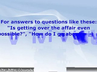 Getting Over an Affair and Saving My Marriage