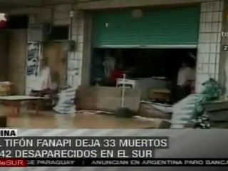 Tifón Fanapi deja 33 muertos en China