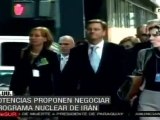 Potencias proponen negociar programa nuclear a Irán