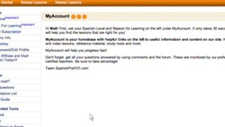 Spanish Tutorial Video 3: Sign In, My Account