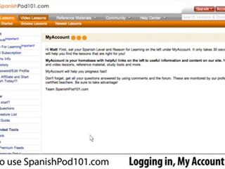 Spanish Tutorial Video 3: Sign In, My Account