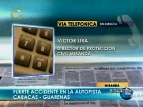 Accidente en la autopista Caracas-Guarenas