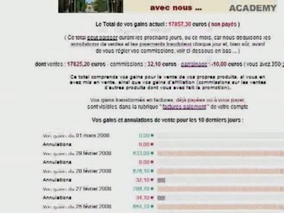 VOICI LA PREUVE DE MES COMMISSIONS 1TPE