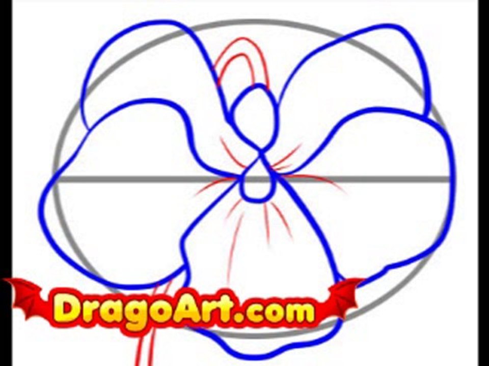 How to draw a violet, step by step