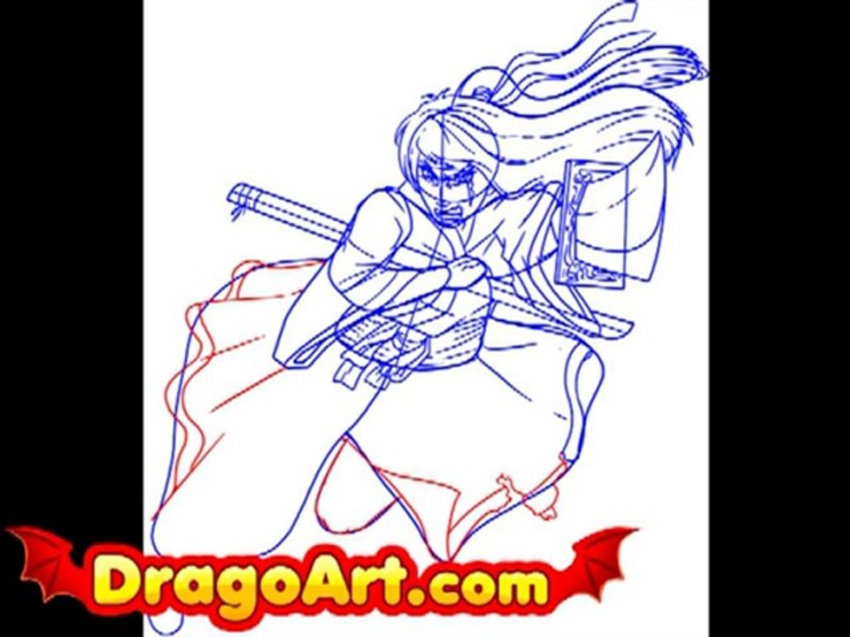 How to draw a samurai, step by step
