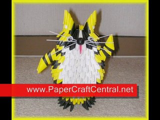 3D Origami Tiger Cat