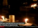 Vigilia en ciudades de Chile en apoyo a comuneros mapuce