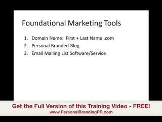 Easy Marketing Foundation Setup for Personal Branding and PR