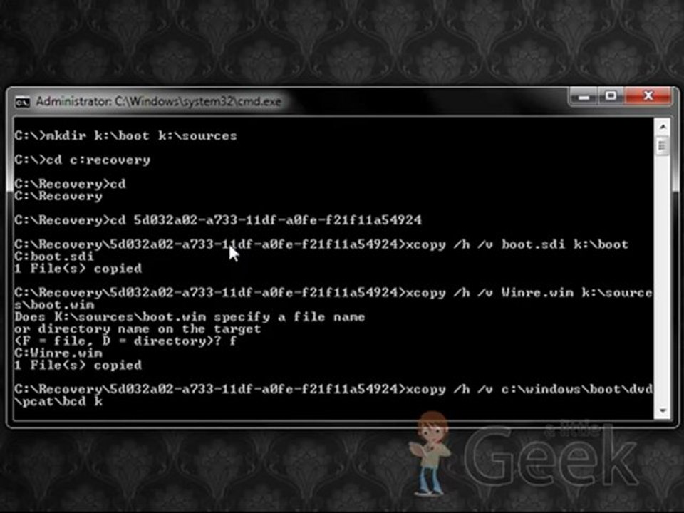 Windows 7 System Recovery USB Making