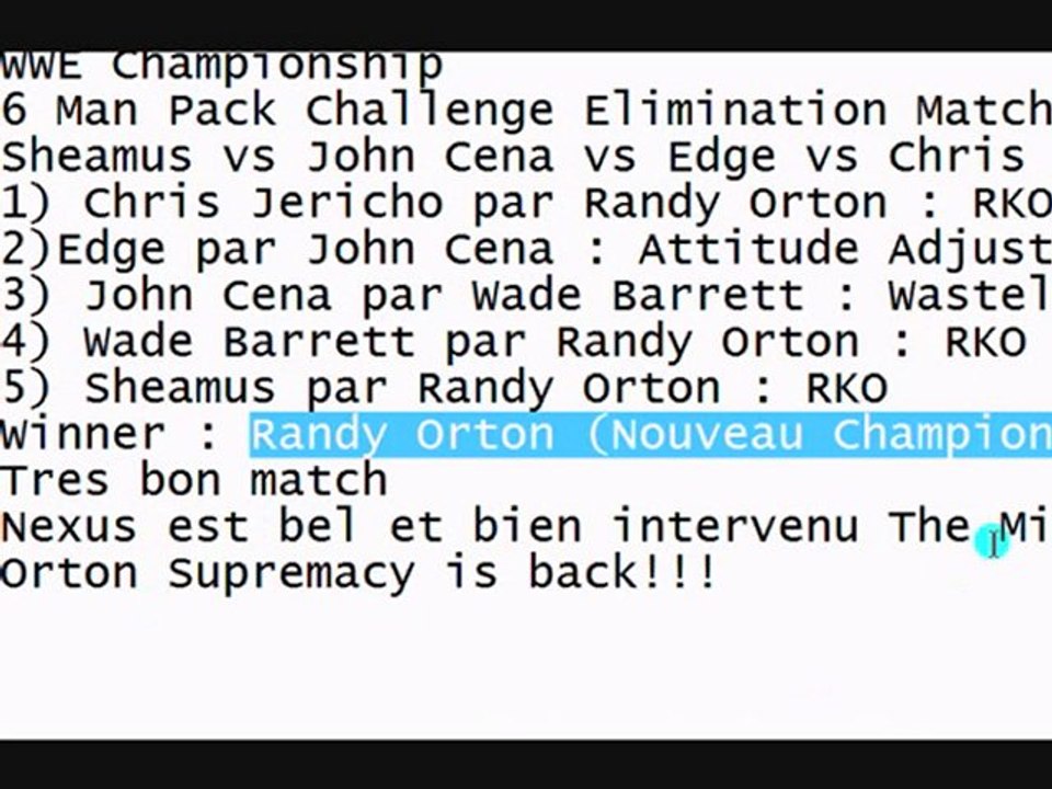night of champion 2010 ( résultats du wwe champion )