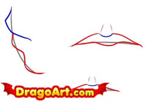 How to draw a mouth, step by step