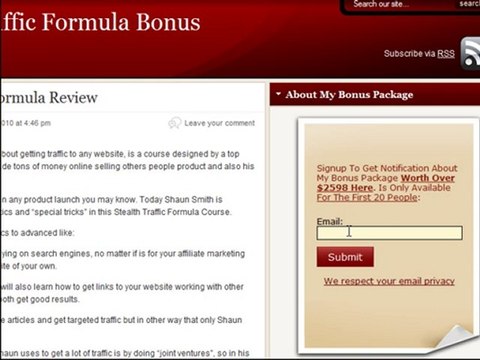 Stealth Traffic Formula Bonus