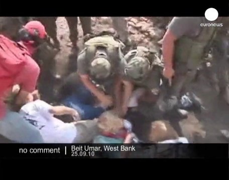 Clashes during anti-settlement protest in... - no comment