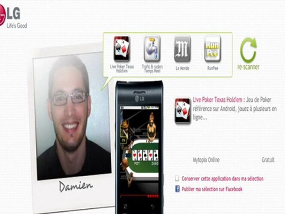 Aperçu Applications LG Optimus