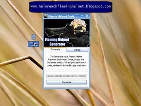 Halo Reach Flaming Helmet Code Generator