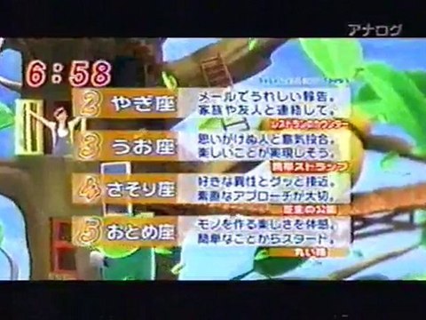 2010年9月28日（火）朝6時59分フジテレビ『めざましテレビ』の占い
