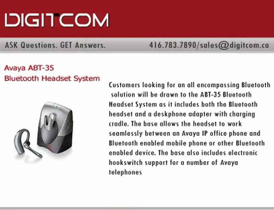 Avaya ABT 35 Bluetooth Headset System | Digitcom.ca (Busines