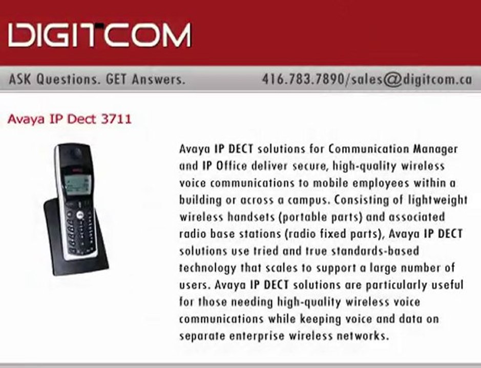 Avaya IP Dect 3711 | Digitcom.ca (Business Phone Systems)