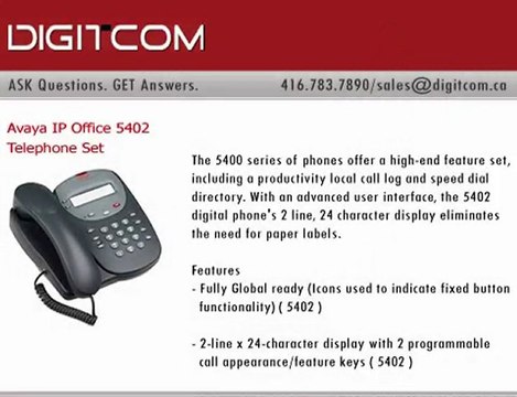 Avaya IP Office 5402 Telephone Set | Digitcom.ca (Business P