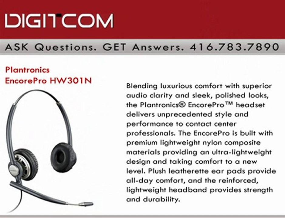 Plantronics EncorePro HW301N | Digitcom.ca (Business Phone S