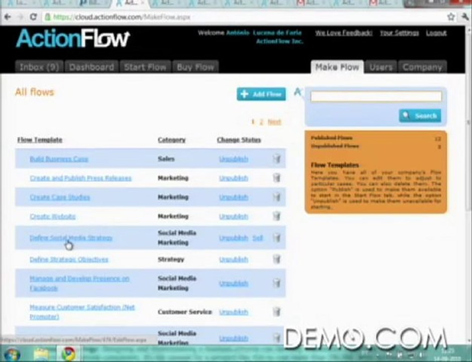 DEMO Fall 2010 - ActionFlow