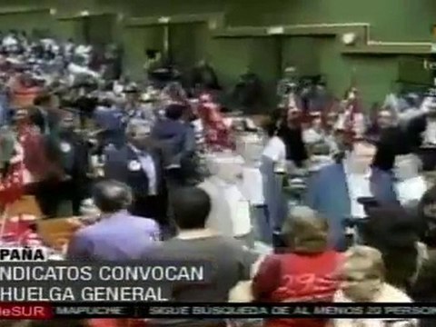 Sindicatos convocan a huelga general en España