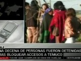 Carabineros reprimen manifestación en apoyo a mapuches en T