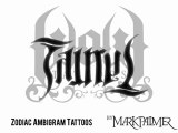Zodiac Sign Ambigram Tattoos