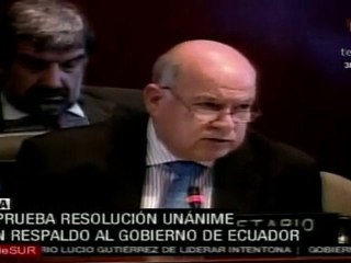 OEA respalda al gobierno de Ecuador y rechaza el intento de