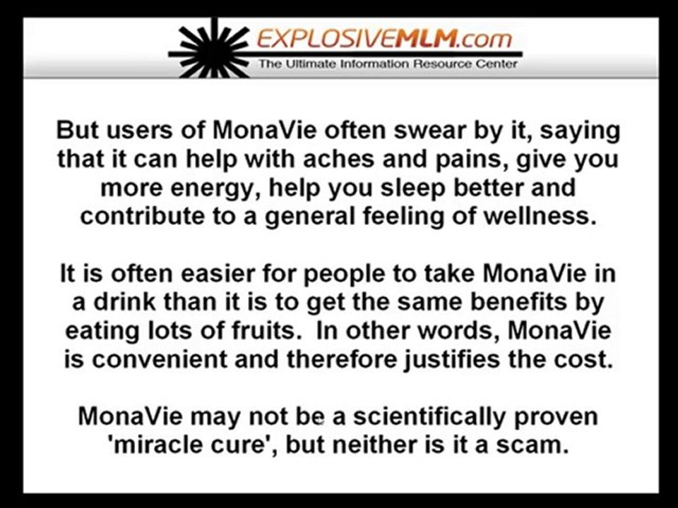 MonaVie Scam Alert - The Need-To-Know Truth About MonaVie