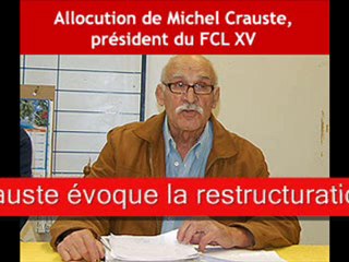 Assemblée générale du FCL XV : discours de M. Crauste