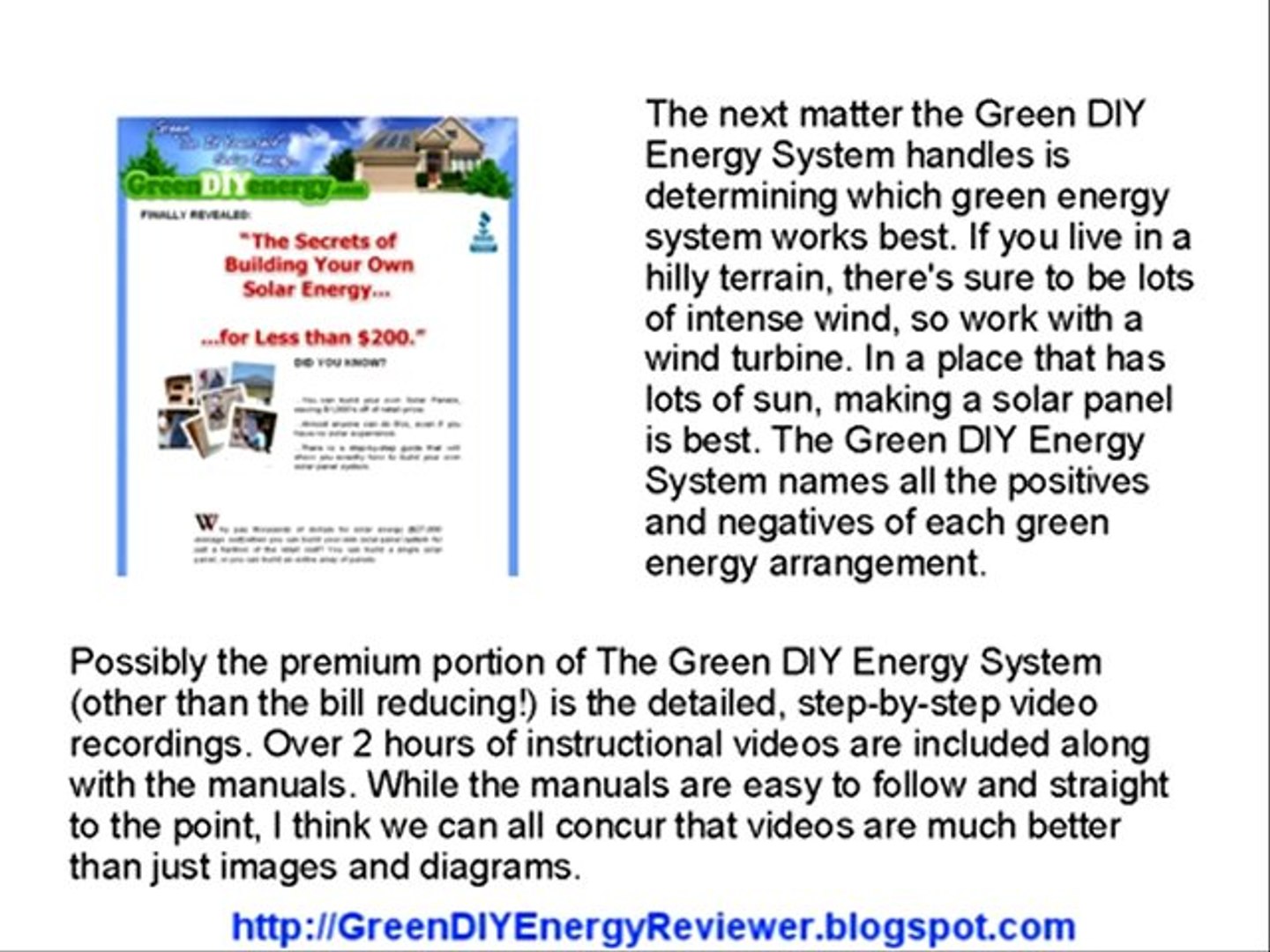 The Green Diy Energy System Reviewed