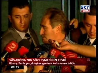 Savarona'nın Sözleşmesinin Feshi