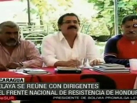 Zelaya se reúne con la Resistencia Hondureña en Managua