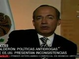 Calderón: políticas antidrogas de EE.UU. presentan inconsistencias