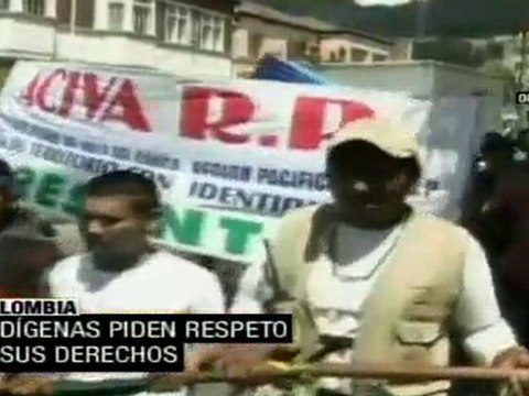 Indígenas colombianos piden respeto a sus derechos