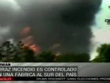 Incendio en fábrica de papel en Taiwán