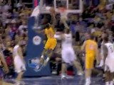 Shannon Brown drives baseline to throw down the one-handed f