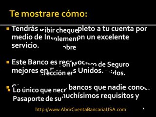 Como Abrir Una Cuenta de Banco en USA