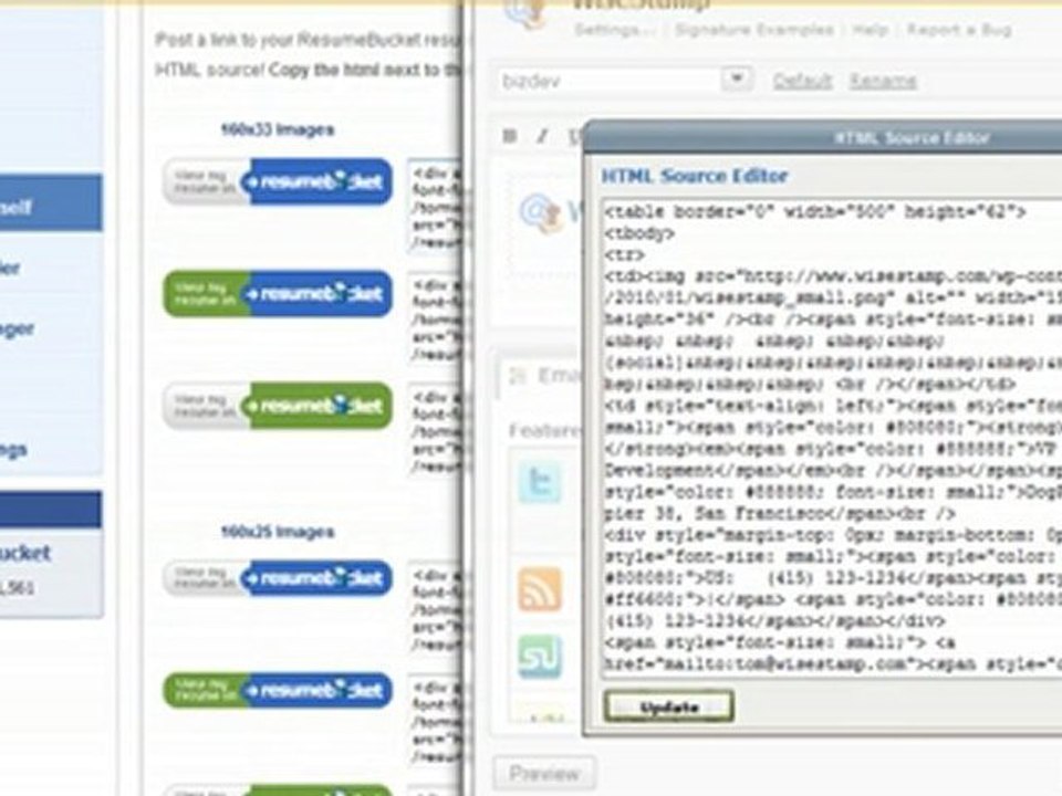 How to add a Resume Bucket Badge to your Email
